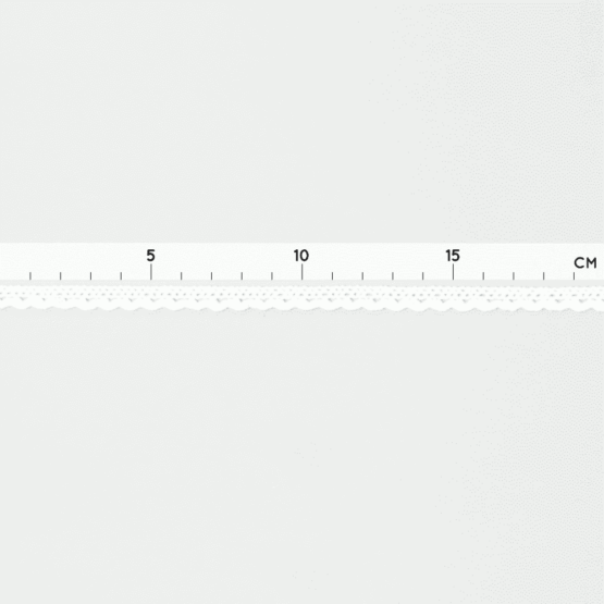 Baumwollspitze mit kleinen Rundungen - 9 mm - Weiß