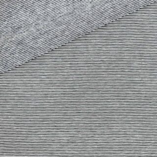 Single Jersey - Schwarz / Weiß 1 mm gestreift