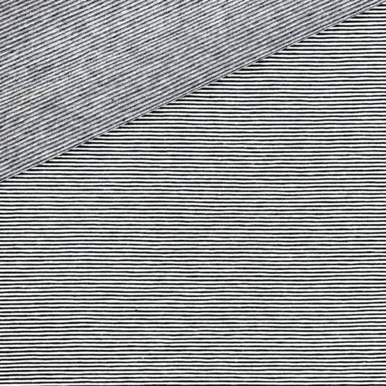 Single Jersey - Schwarz / Weiß 1 mm gestreift