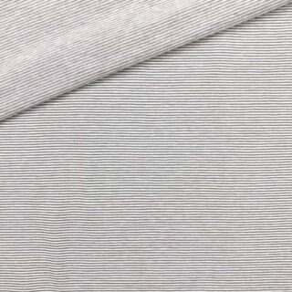 Single Jersey - Silbergrau / Weiß 1 mm gestreift