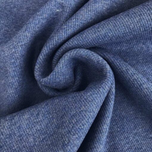 Bündchen gerippt - Jeansblau meliert - Organic Cotton