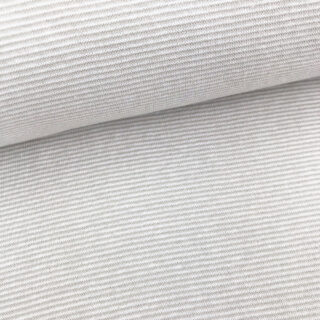 Bündchen - Sand Beige/ Weiß 1 mm gestreift