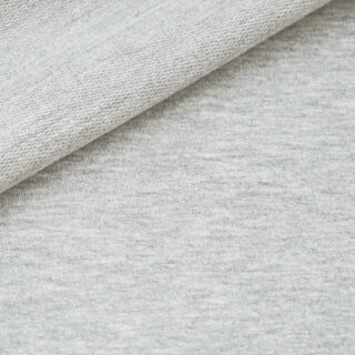 French Terry - dünner Sweatshirtstoff - Weißgrau meliert