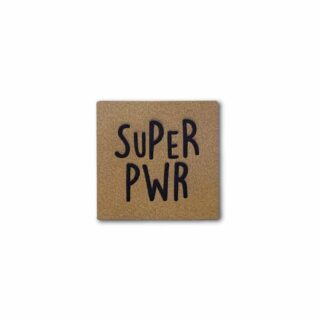 Label SUPER PWR - Lederbraun