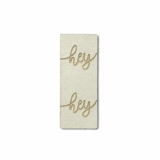 Label Loop "hey" - 50 x 20 mm - White Sand
