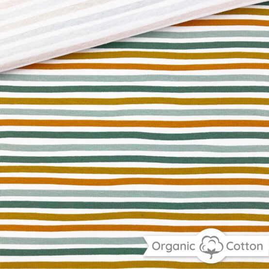 Single Jersey - Coloured Stripes Warmweiß - ORGANIC