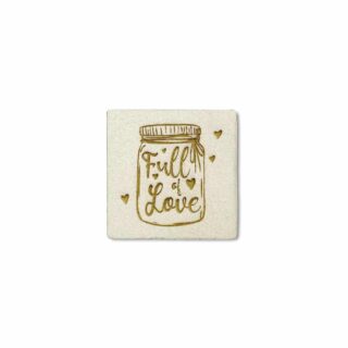 Label "full of love" - 35 x 35 mm - White Sand