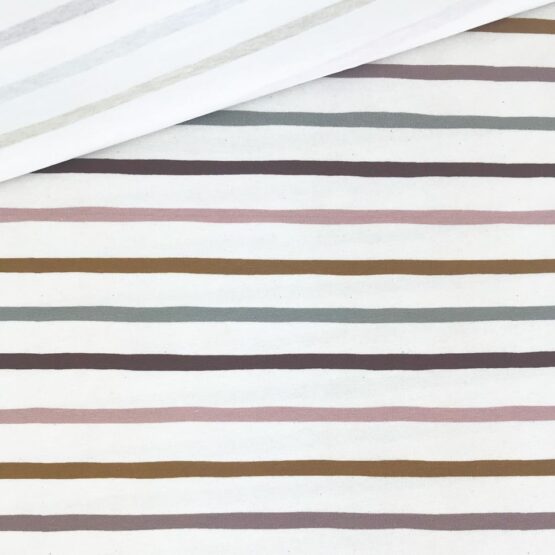 Single Jersey - Boho Dream Stripes Staubweiß