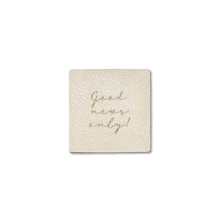 Label "good news only" - 35 x 35 mm - White Sand