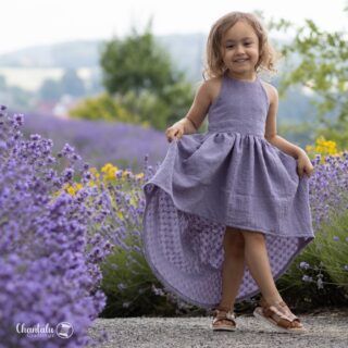 DIY Stoffe Outfit - Musselin Dusty Lavendel mit Blumen