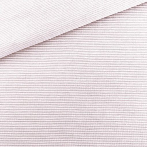 Single Jersey - Elfenrosa / Weiß 1 mm gestreift