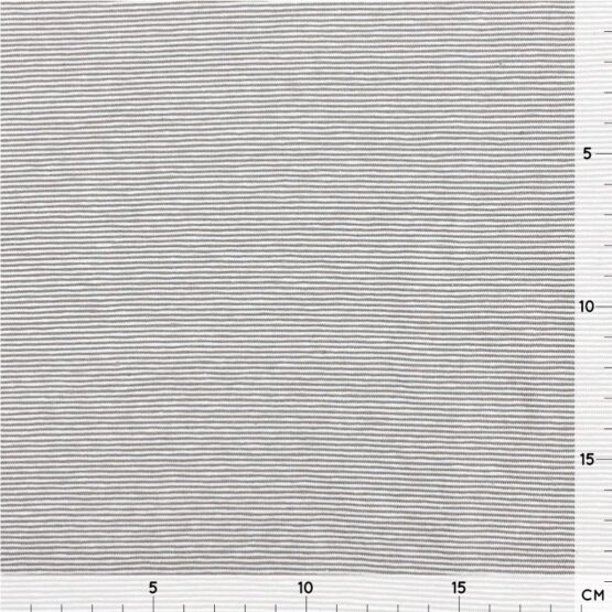 Single Jersey - Dunkles Smoky Beige/Weiß 1 mm gestreift