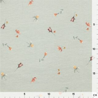 Single Jersey - Frühlingsblumen - Pastellmintgrün - ORGANIC