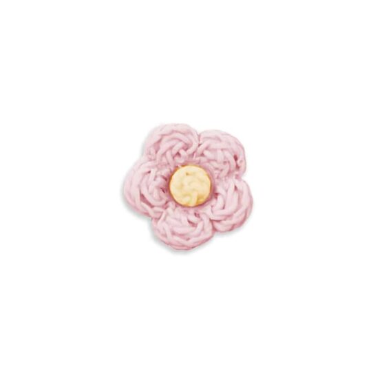 Kunststoffknopf mit Öse – 13 mm – Kleine Blume – Zartrosa