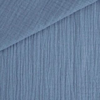 Musselin - Helles Smoky Jeansblau