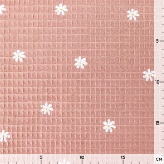 Waffelpique - Gänseblümchen Soft Rose