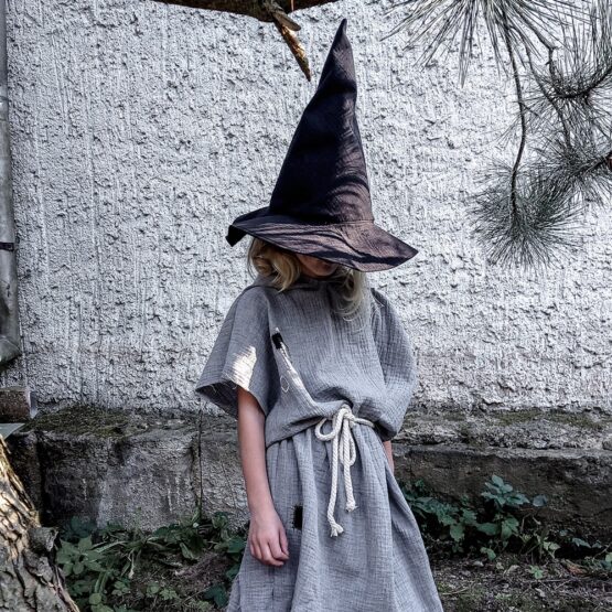 DIY Stoffe Outfit - Badeponcho Kostüm Add On Hexe mit Hut - Halloween Plott