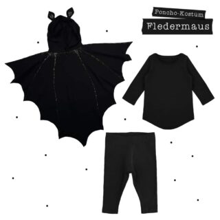 Poncho Kostüm - Paket - Fledermaus