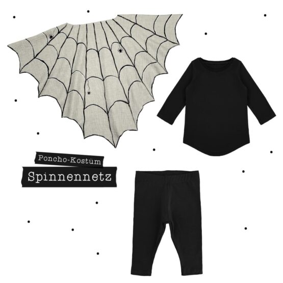 Poncho Kostüm - Paket - Spinnennetz