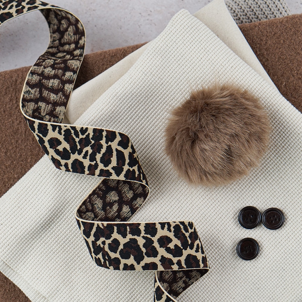 Gummiband Leopardenmuster, 40mm, elastisch, gummi, nähen, 1 Meter