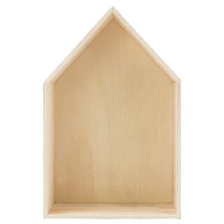 Holzbox Haus – Natur – 21,5 x 32,5 x 10 cm