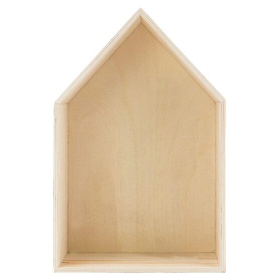 Holzbox Haus – Natur – 21,5 x 32,5 x 10 cm