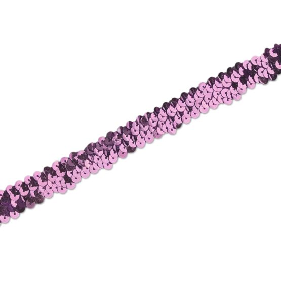 Paillettenband - elastisch - Lavendel Rosé - 20 mm