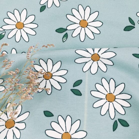 B Ware French Terry Daisies Altmint