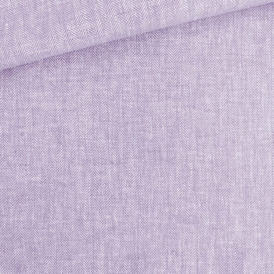 Leinen-Baumwollgemisch - Fischgrat Lavendel