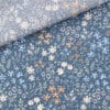 Beschichtete Baumwolle – Blümchen – Mittleres Jeansblau