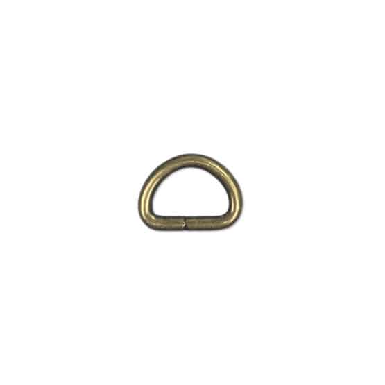 D-Ring Metall - für Gurtband 15 mm - Altgold