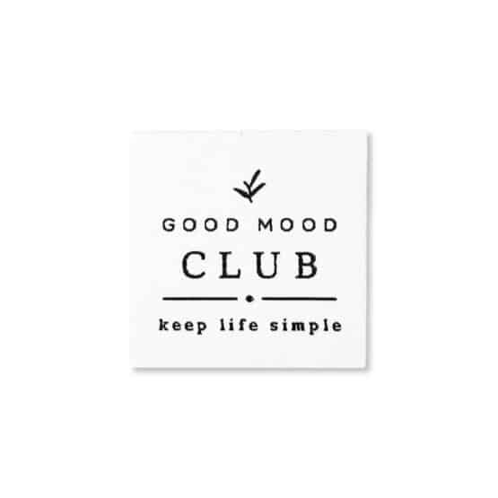 Weblabel “Good Mood Club” – 40 x 40 mm aufbügelbar