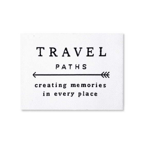 Weblabel “Travel Paths” – 60 x 45 mm aufbügelbar